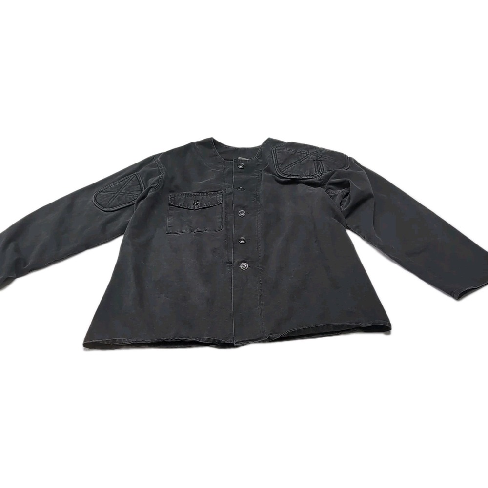 G.P. Maes Shooting Shirt/Jacket Mens XL Black Canvas Padded Elbows Shoulder USA